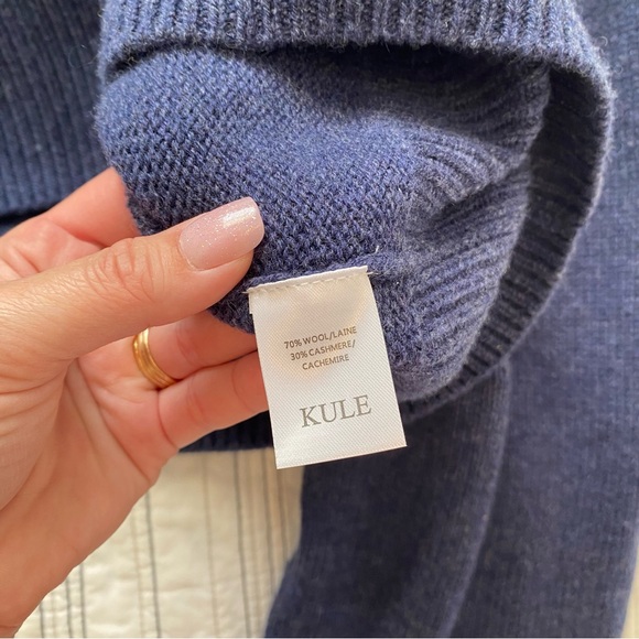 NWT KULE The Cleo Sweater Indigo Blue Wool & Cashmere Blend size XL - Picture 5 of 8